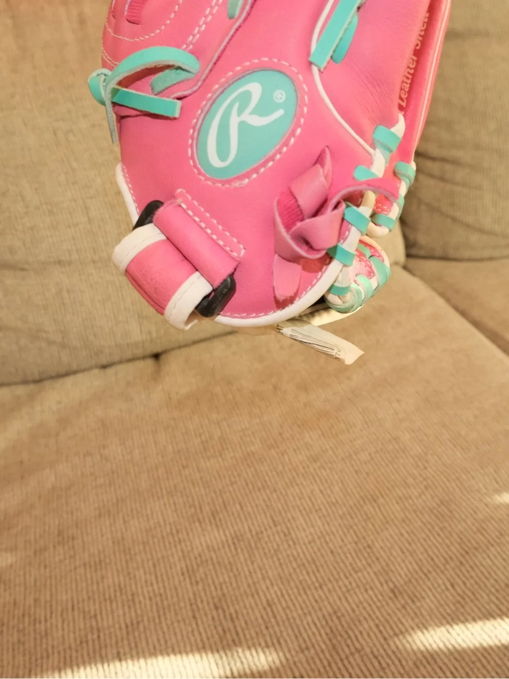 Rawlings Pink and Teal Youth Baseball Glove
